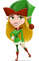 Female Christmas Elf Cartoon Vector Character AKA Candy Elf-licious